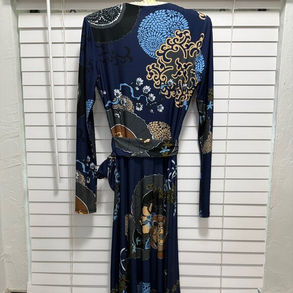 Hale Bob stretchy pull over v-neck retro print dress; Size S - Picture 3 of 7